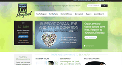 Desktop Screenshot of donatelifemaryland.org